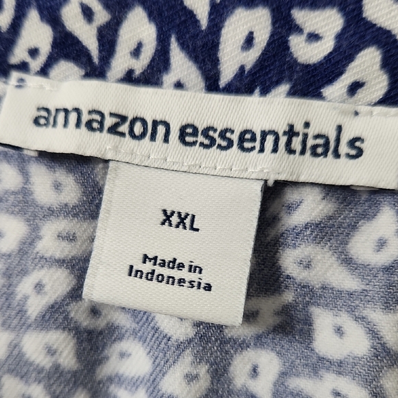 Amazon Essentials Navy Blue and White V-Neck Printed Tunic - Picture 2 of 8